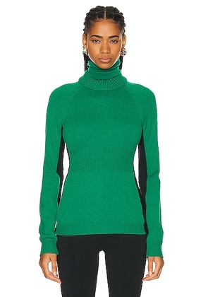 Moncler Grenoble Long Sleeve Turtleneck Top in Green - Green. Size S (also in M, XS).