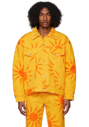 Liberal Youth Ministry Orange Printed Denim Jacket