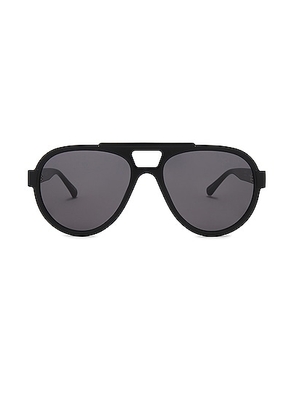 THE ATTICO Jurgen Sunglasses in Black  Silver  & Grey - Black. Size all.