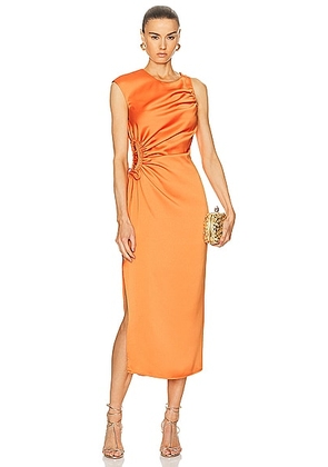 ILA Grace Side Cut Out Midi Dress in Orange - Orange. Size 34 (also in 36, 38, 40).