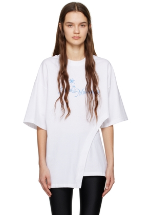J KOO White Asymmetric T-Shirt