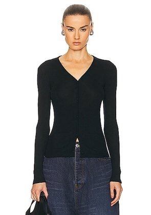 Balenciaga Cashmere Fitted Cardigan in Black - Black. Size L (also in M, S).