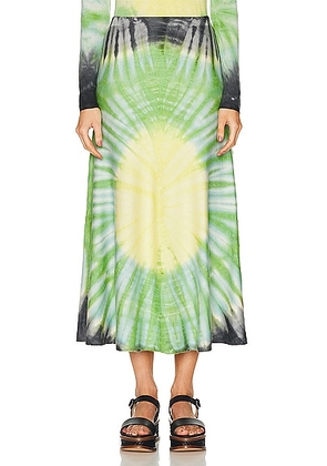 Gabriela Hearst Olive Skirt in Fluorescent Green Multi - Green. Size L (also in M, S, XS).