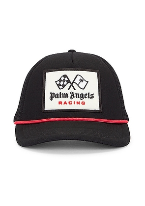 Palm Angels Pa Racing Cap in Black & Red - Black. Size all.