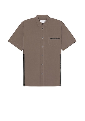 Sacai Matte Taffeta Shirt in Taupe - Taupe. Size 2 (also in 1, 4).