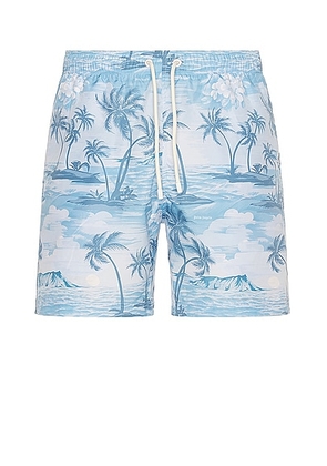 Palm Angels Sunset Swimshort in Indigo Blue - Baby Blue. Size M (also in L, S, XL/1X).