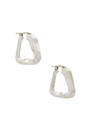 Bottega Veneta Twisted Hoop Earrings in Silver - Metallic Silver. Size all.
