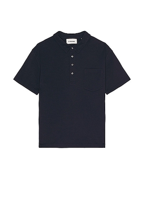 FRAME Duo Fold Polo in Navy - Blue. Size L (also in M, S, XL/1X).