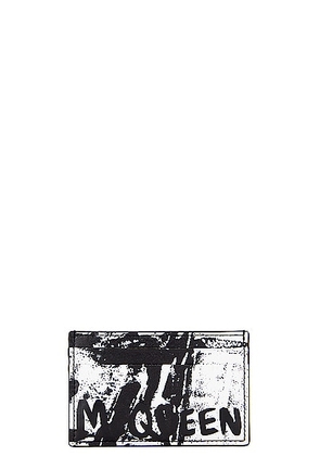Alexander McQueen Card Holder in Black & White - Black. Size all.