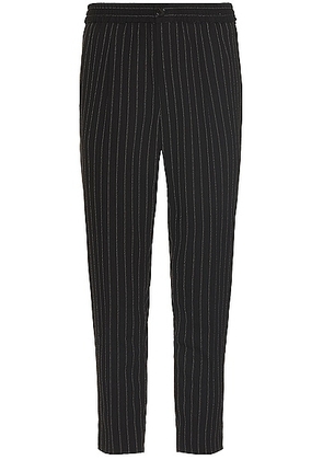 ami Elasticated Waist Pant in Black & Chalk - Black. Size L (also in M, S, XL/1X).
