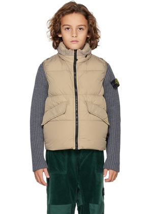 Stone Island Junior Kids Taupe Crinkle Reps R-Ny Down Vest