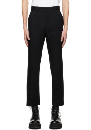 Solid Homme Black Setup Wide Trousers
