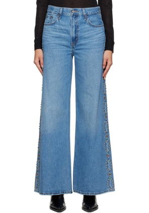 Anna Sui Blue Studded Jeans