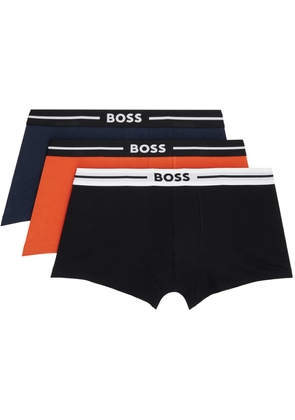 BOSS Three-Pack Black & Orange Boxers