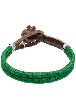 Dsquared2 Green Braided Leather Bracelet