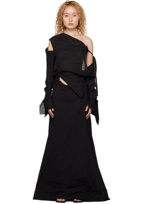 Ottolinger Black Draped Maxi Dress