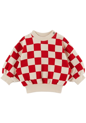 même. SSENSE Exclusive Baby Red & Off-White Chunky Sweatshirt