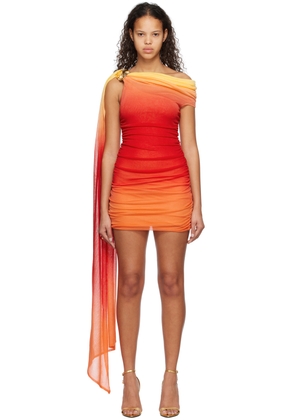 Ferragamo Red & Orange Gradient Minidress