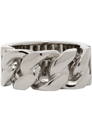 Alexander McQueen Silver Snake & Tag Chain Ring