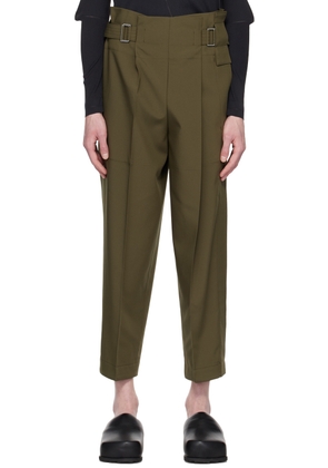 132 5. ISSEY MIYAKE Khaki Flat Tuck Trousers