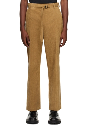 Solid Homme Brown Belted Trousers