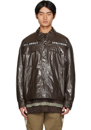 A. A. Spectrum Brown Lilex Light Faux-Leather Jacket