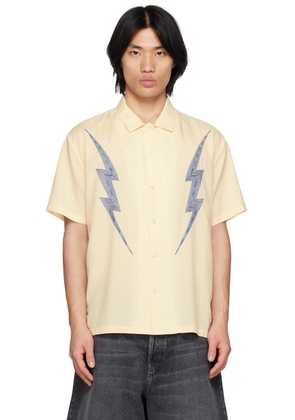 Double Rainbouu Beige Electric Embroidery West Coast Shirt