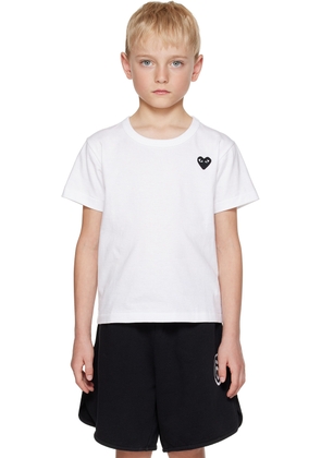 COMME des GARÇONS PLAY Kids White Black Heart Patch T-Shirt