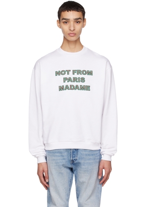 Drôle De Monsieur White 'Le Sweatshirt Slogan Tartan' Sweatshirt