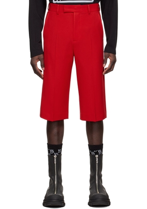 We11done Red Polyester Shorts