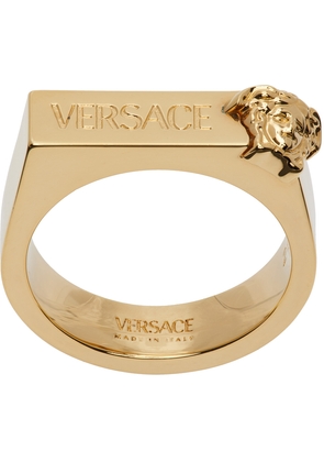 Versace Gold Engraved Ring