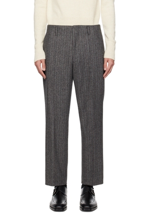 Dries Van Noten Grey Striped Trousers