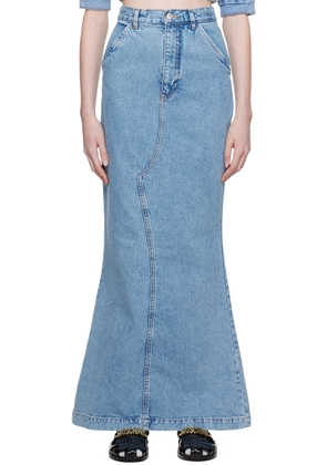 Moschino Jeans Blue Vented Denim Maxi Skirt