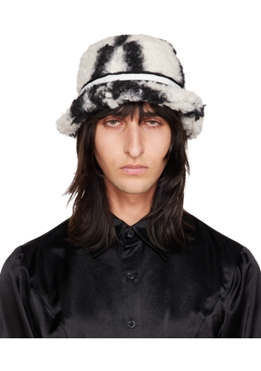 Anna Sui SSENSE Exclusive White & Black Windowpane Bucket Hat