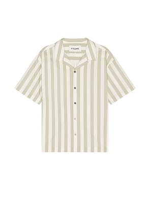 FRAME Camp Collar Shirt in Grey. Size M, S, XL/1X.