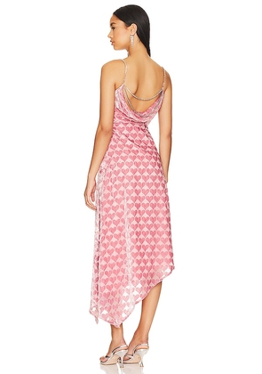 MAJORELLE Trixie Midi Dress in Pink. Size XS, XXS.