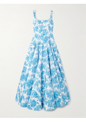 Emilia Wickstead - Viri Floral-print Taffeta-faille Gown - Blue - UK 6,UK 8,UK 10,UK 12,UK 14,UK 16,UK 18