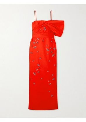 Erdem - Embellished Cotton-faille Gown - Red - UK 4,UK 6,UK 8,UK 10,UK 12,UK 14