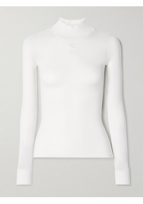 COURREGES - Reedition Mesh And Ribbed-knit Top - White - x small,small,medium,large,x large