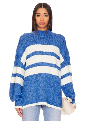PISTOLA Carlen Mock Neck Sweater in Blue. Size L, S, XL, XS.