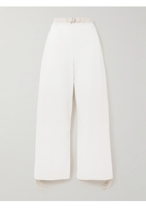Jil Sander - Belted Embroidered Cotton Straight-leg Pants - White - x small,small,medium,large,x large