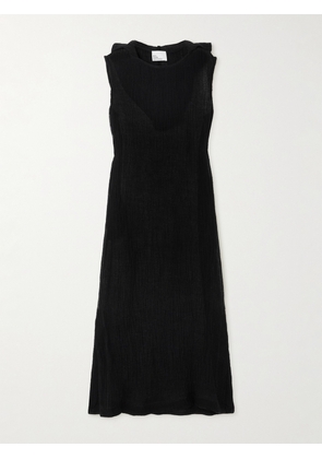 Lisa Marie Fernandez - + Net Sustain Column Hooded Linen-blend Gauze Maxi Dress - Black - 0,1,2,3,4