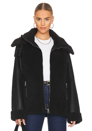 Unreal Fur Symbiosis Faux Fur Jacket in Black. Size S.
