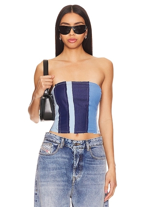 MORE TO COME Vitta Corset Top in Blue. Size M, S, XL, XS, XXS.