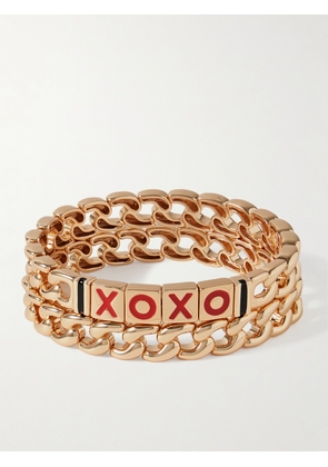 Roxanne Assoulin - The Xoxo Link Set Of Two Gold-tone And Enamel Bracelets - One size