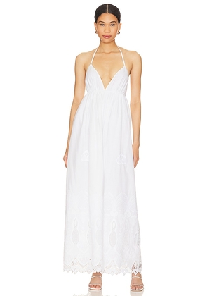 Tularosa August Maxi Dress in White. Size L, S, XL, XS.