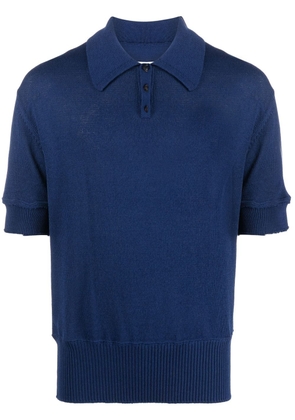Maison Margiela four-stitch knitted polo shirt - Blue