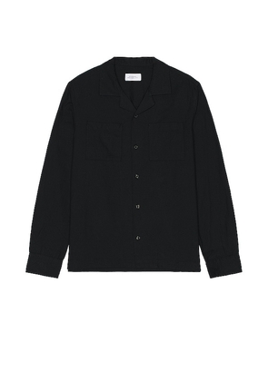 SATURDAYS NYC Marco Wool Shirt in Black. Size XL/1X.