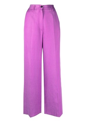 Forte Forte wide-leg linen-blend trousers - Purple