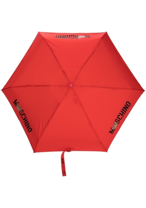 Moschino logo-print six-panel umbrella - Red